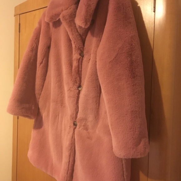 J Crew  Faux Fur Teddy Coat (Blush) color - Picture 3 of 6